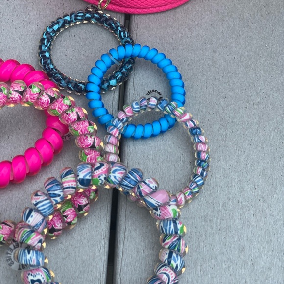 Lilly Pulitzer multicolor Teleties Hair ties pink blue - Picture 8 of 9